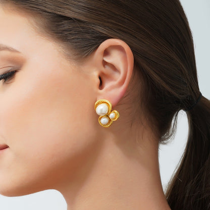 Power Pearl Stud Earrings