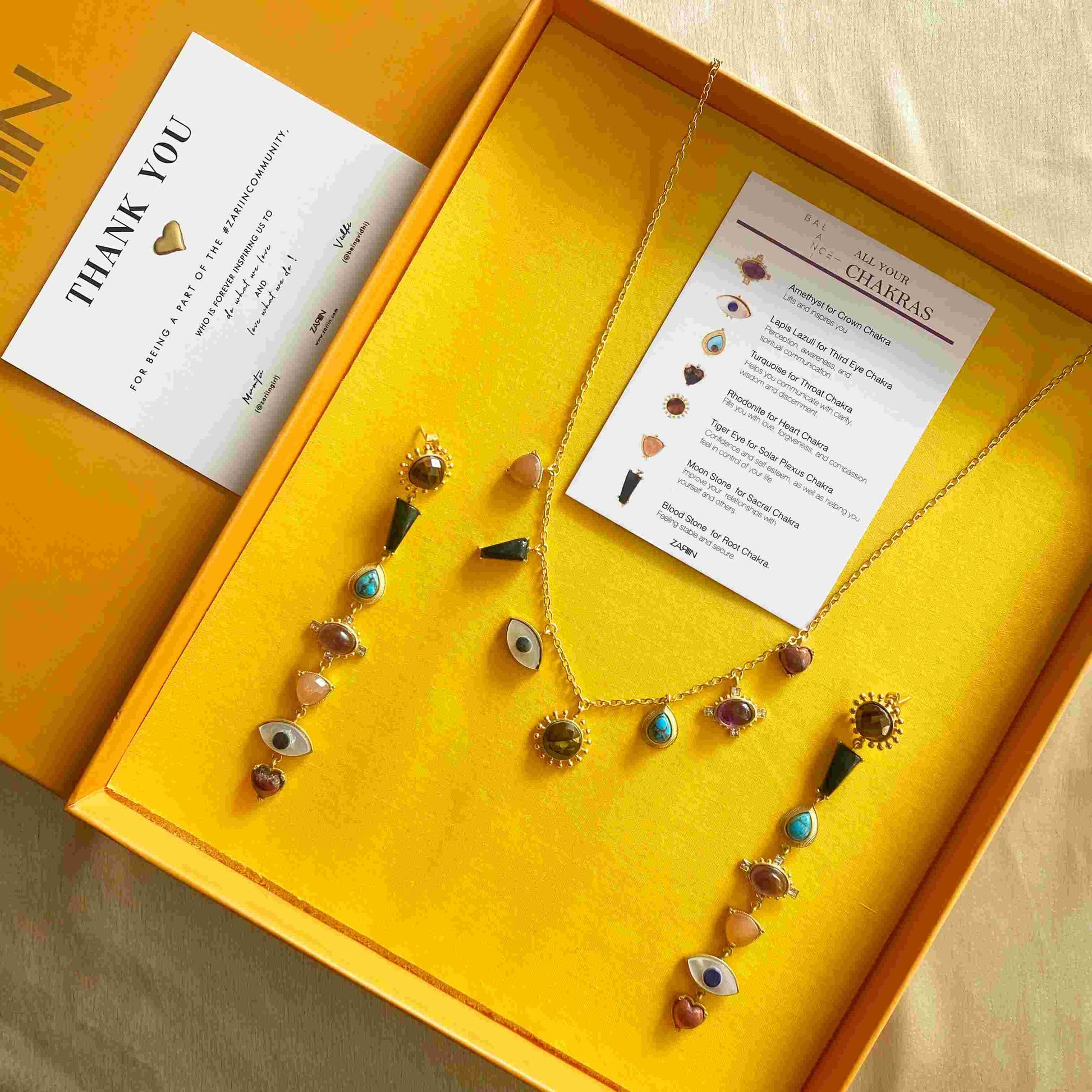 Chakra Story Statement Earrings and Necklace Set