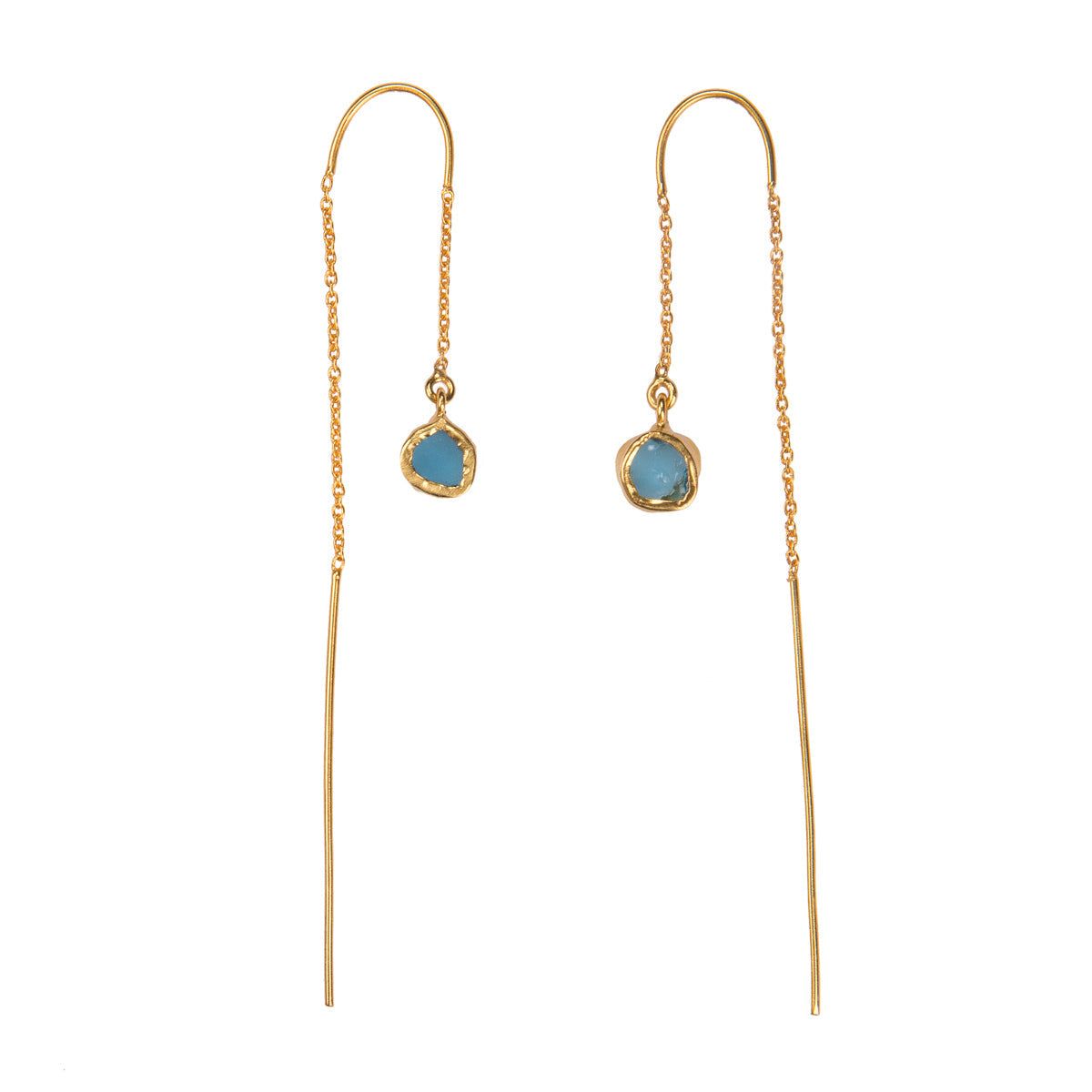 Blue topaz store and gold earrings