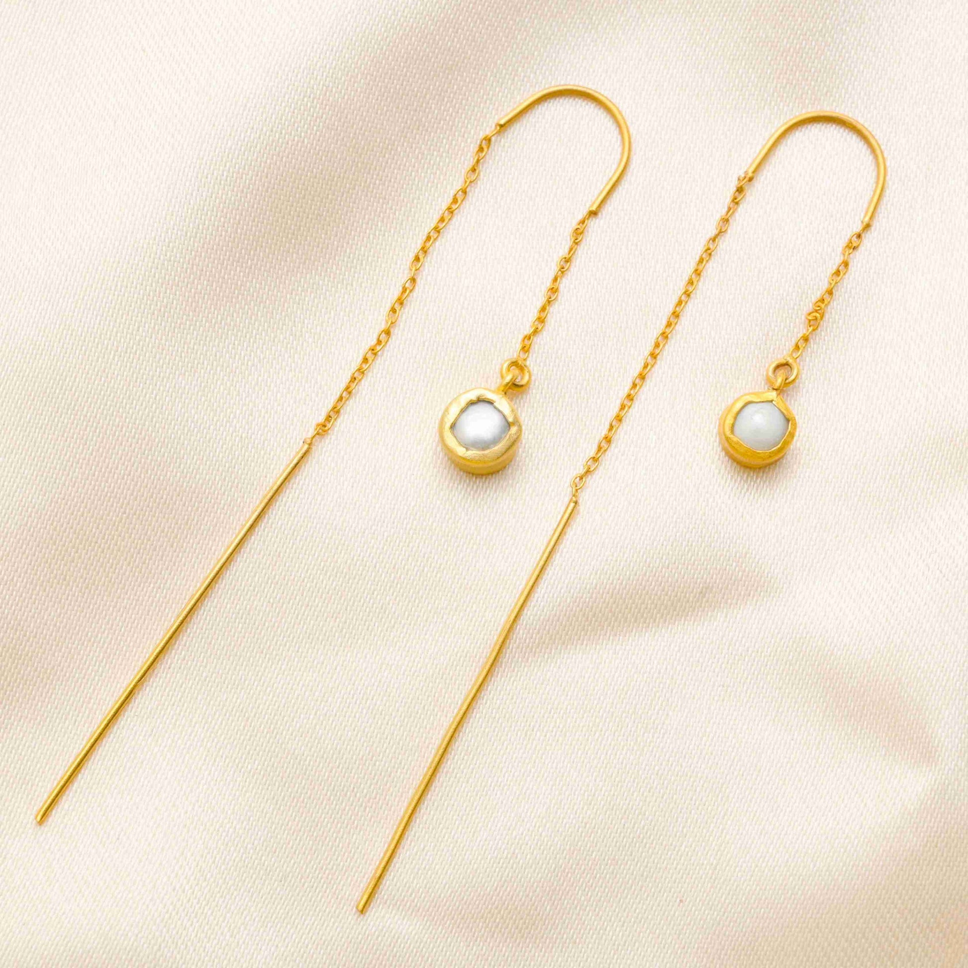 Drop Of Baroque Pearl Earrings
