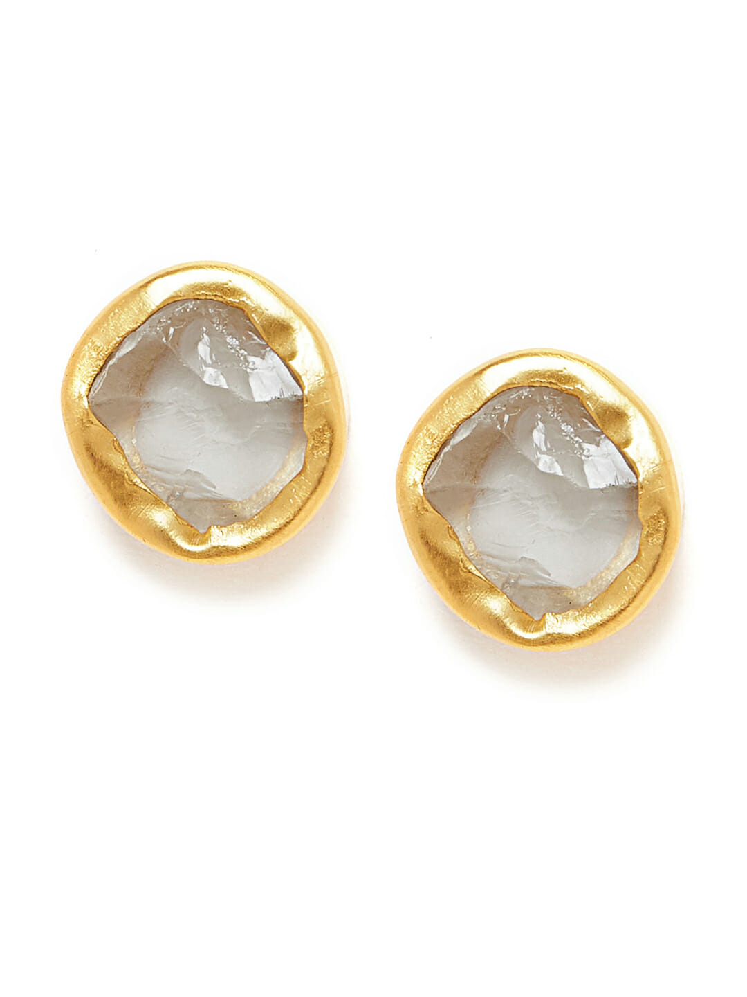 The Spirited Gold Studs Earrings with Green Amethyst