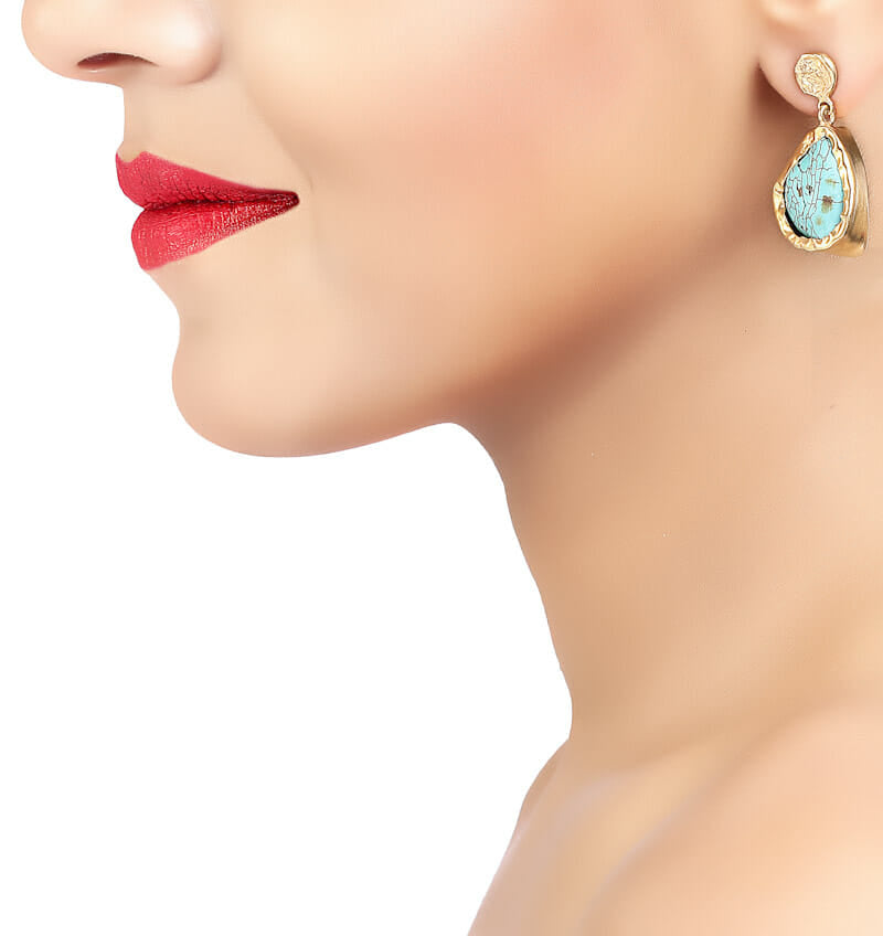 The Spirited One Gold Earrings withTurquoise