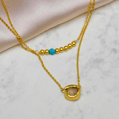 Gemini Double Stone Necklace