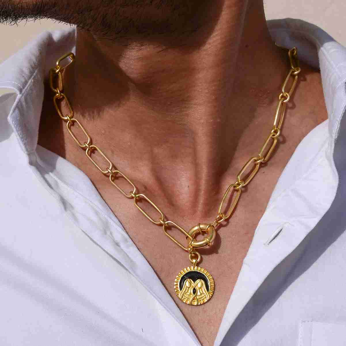 Zodiac on sale necklace men