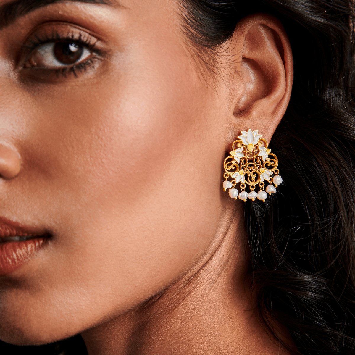 Indian Gold Plated Earrings/cz Ear Cuff Earrings/gold Ear  Climbertraditional Earring/bridal Jhumka Earrings/south India  Jewelry/hazoorilal - Etsy