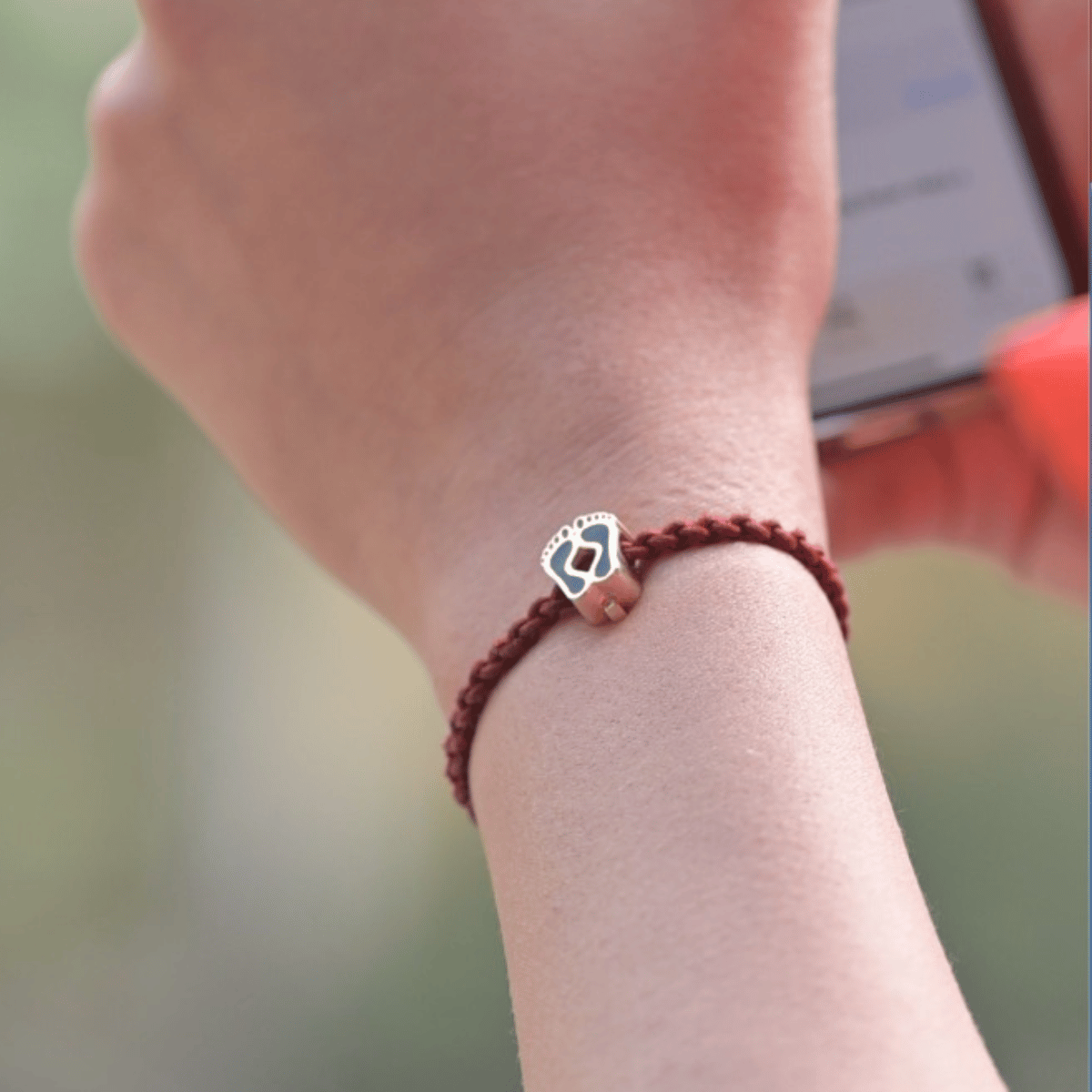 Memento Bracelet in Maroon and Linen - PORTOMEA