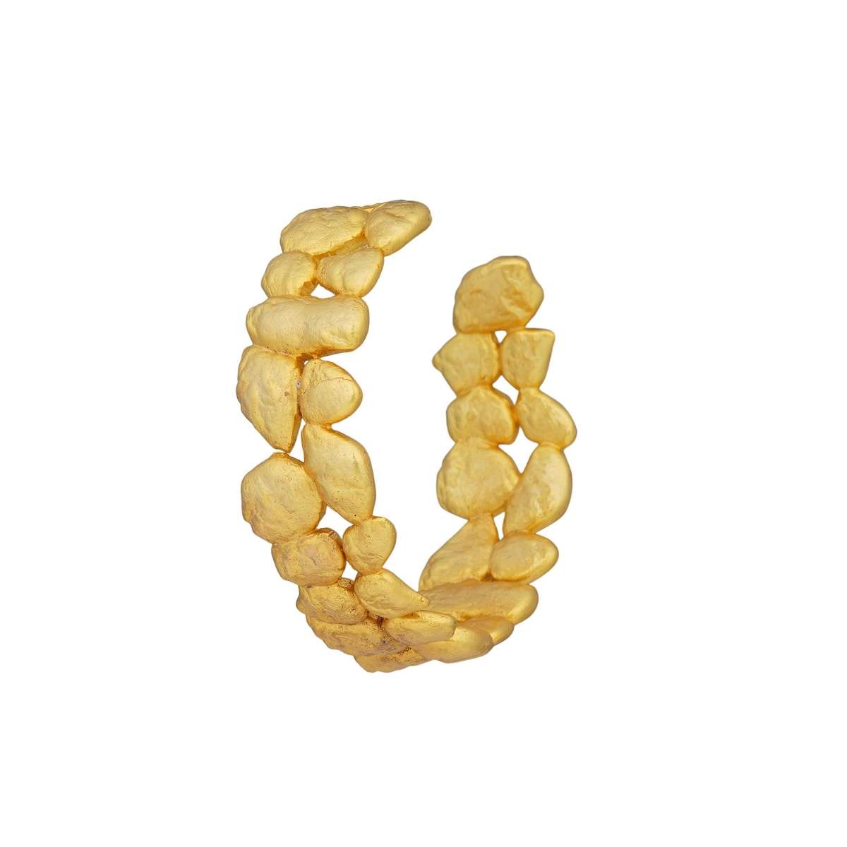 Gold Nuggets Hoop Earrings