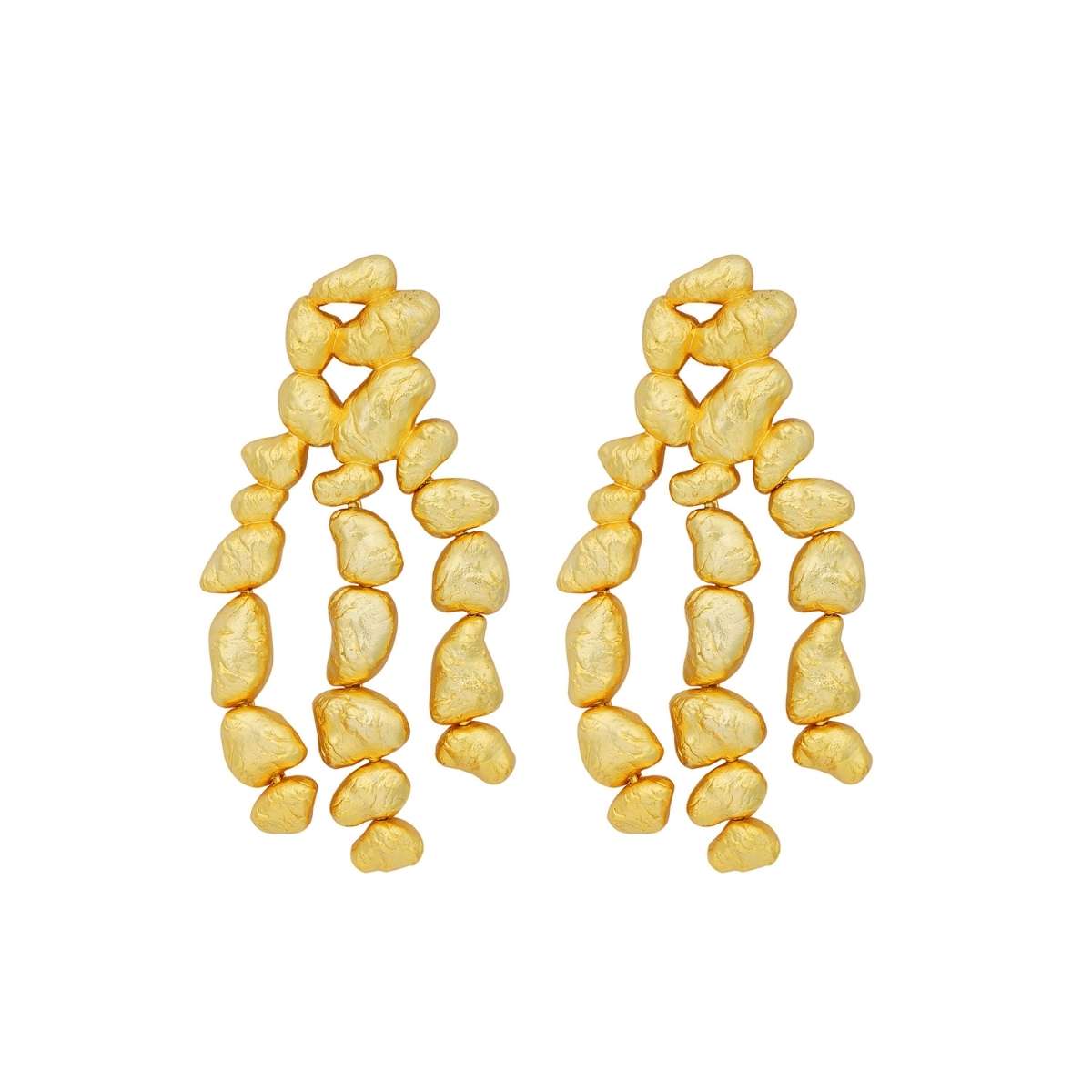 Gold Nuggets Statement Earrings