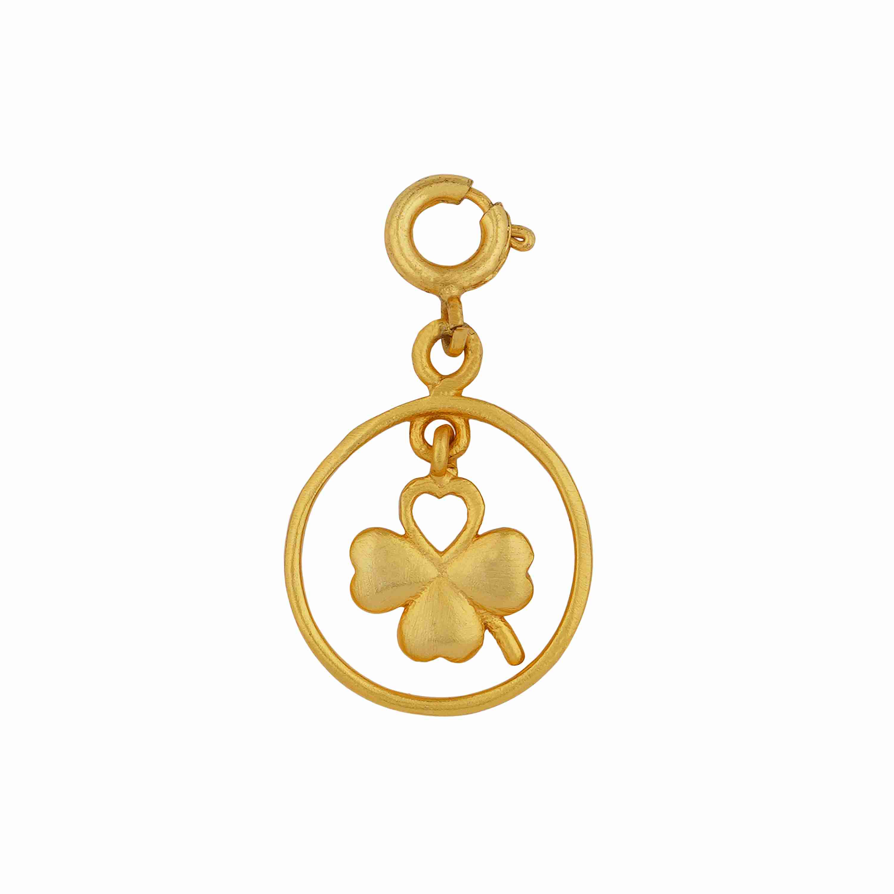 Cubic Zirconia Heart-Shaped Four Leaf Clover Necklace Charm in 10K Solid  Gold | Banter