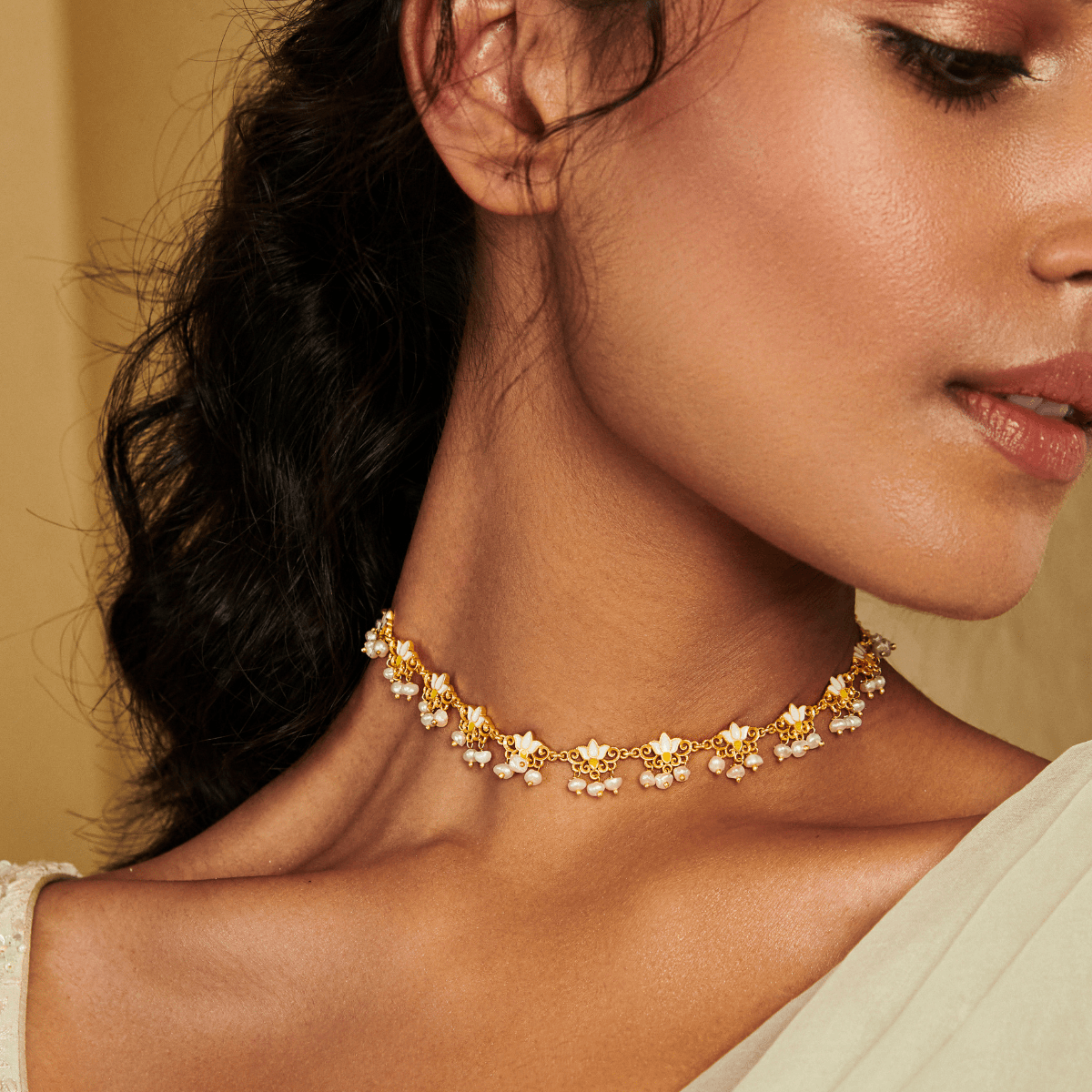 14kt Gold Filled Delicate Choker Necklace - Satellite Chain – NamiCharms