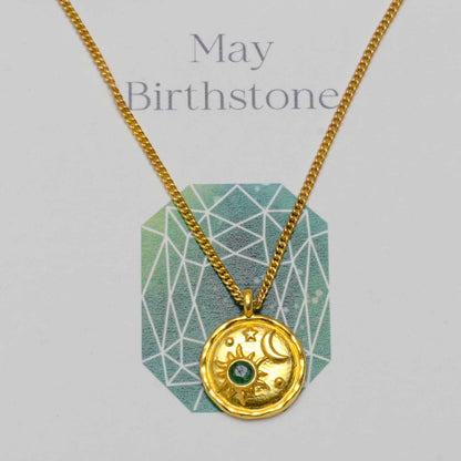 May Birthstone Necklace With Emerald