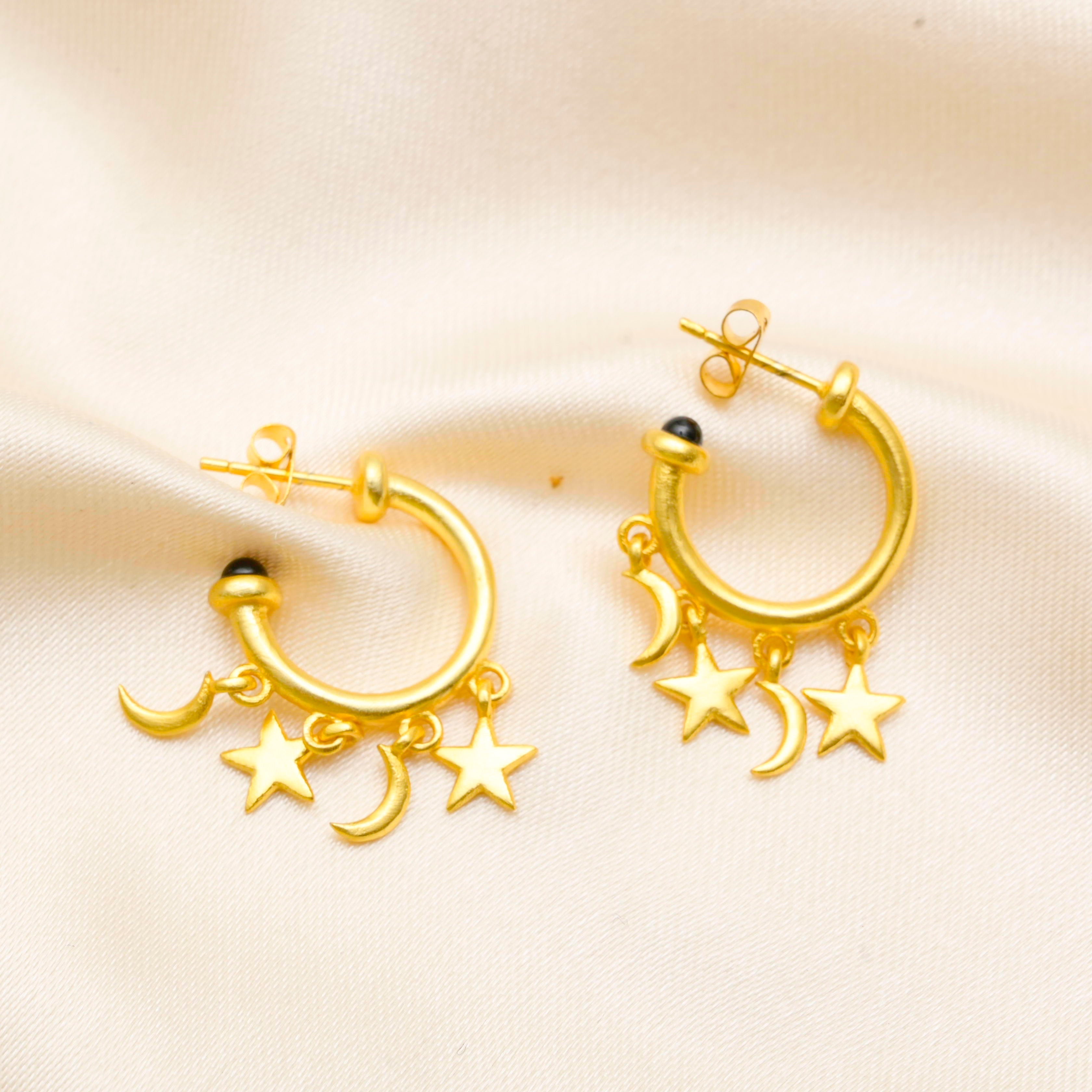 14kt Gold Crescent Moon Earrings – Julie Cooper Designs