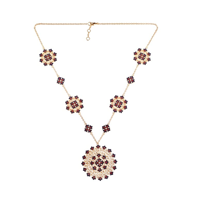 Flower Burst Necklace and Earrings Set