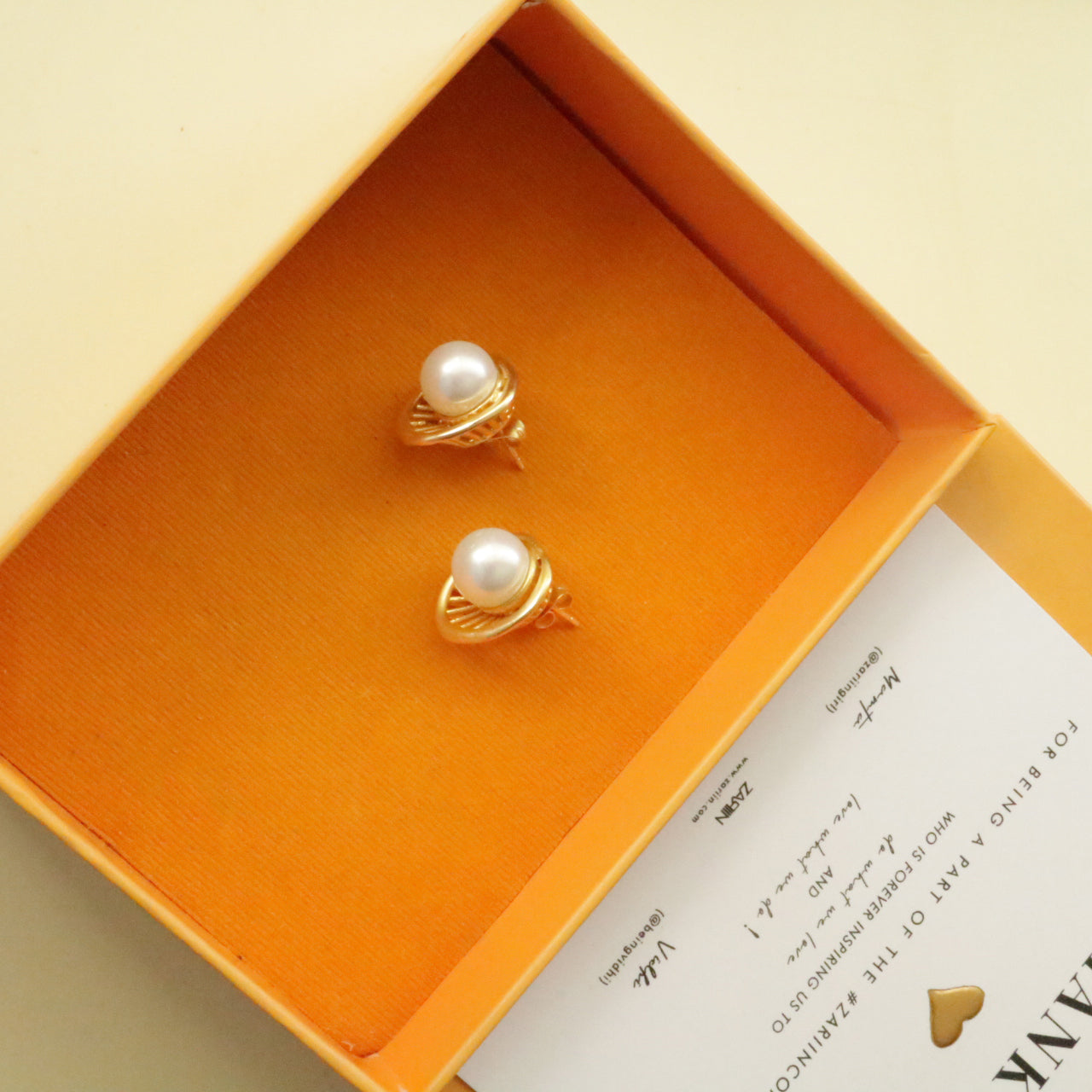Pearl Zoned Stud Earrings