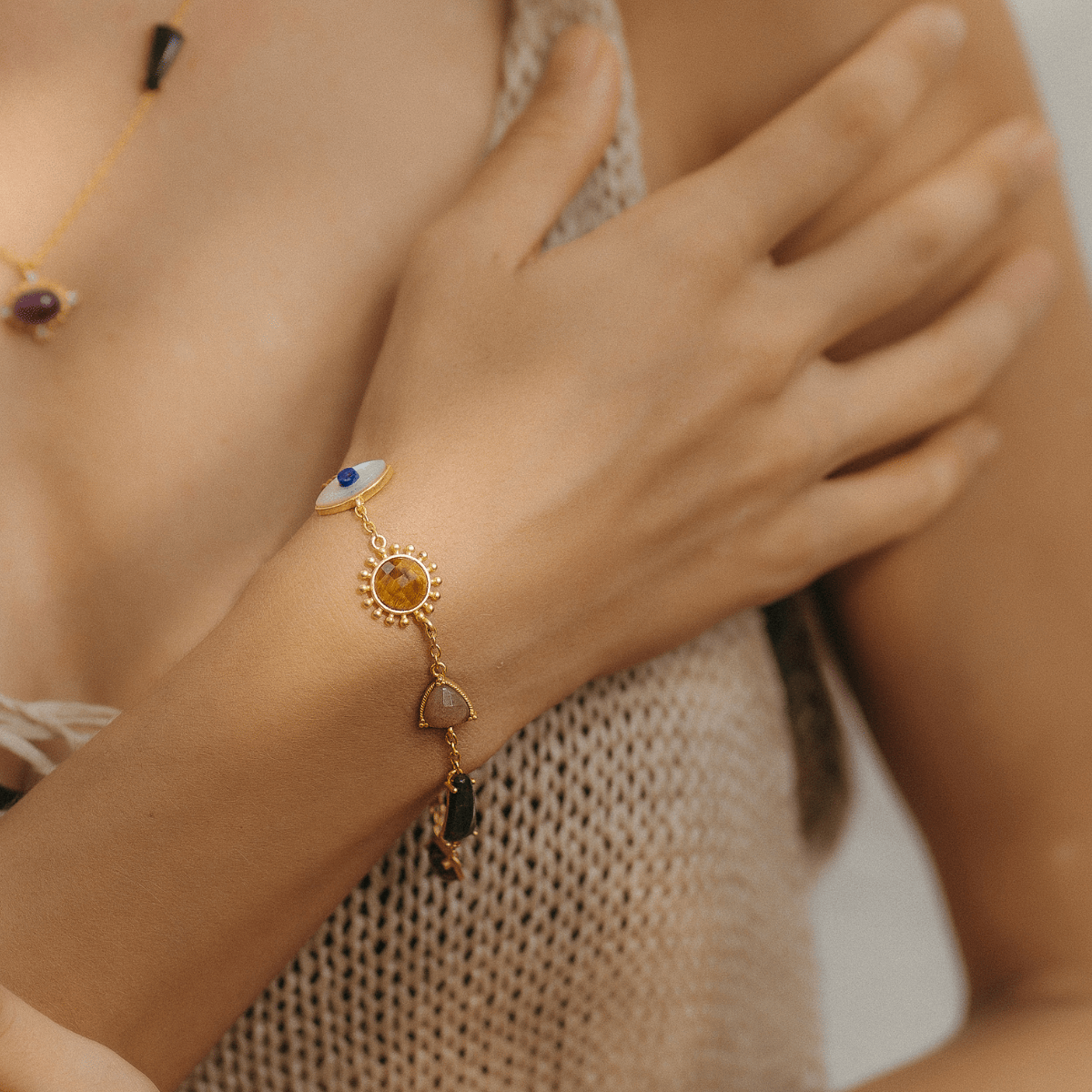 Buy Edary Crystal Bracelet Gold Hand Chain with Ring Accessories for Women  and Girls Online at desertcartINDIA