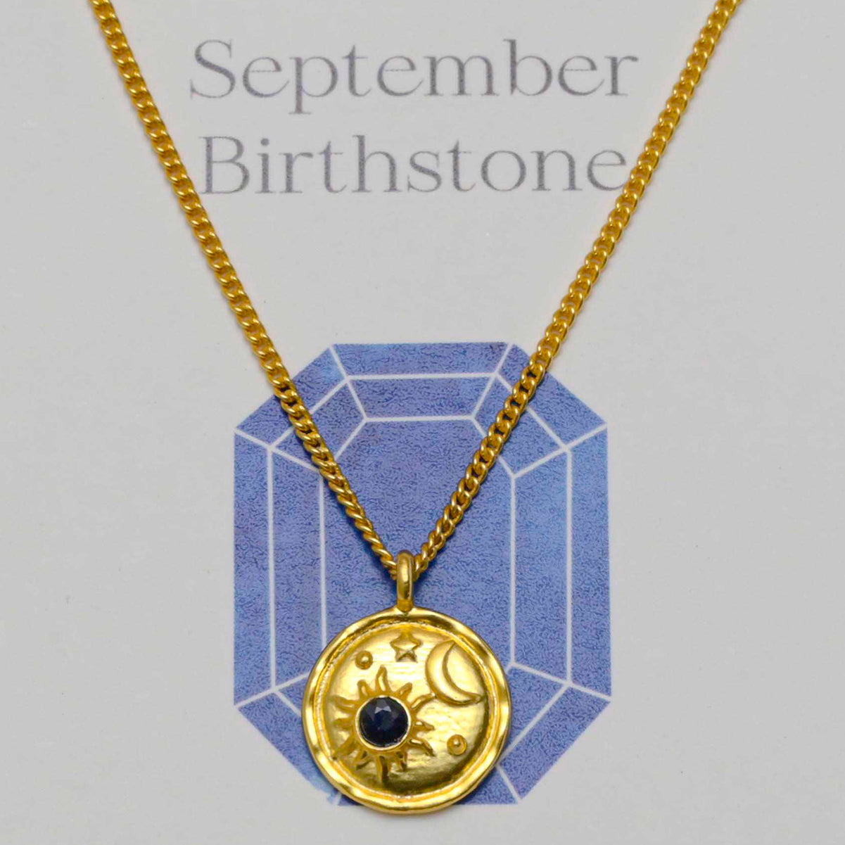 September Birthstone Necklace With Sapphire