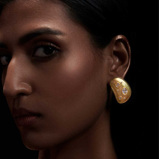 Sparkle in Gold Stud Earrings