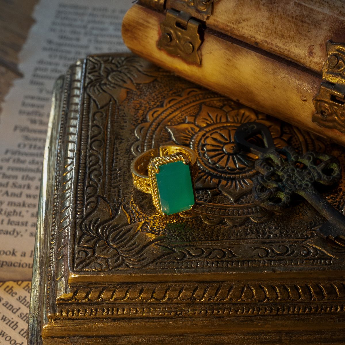 Style Never Fades Green Onyx Ring