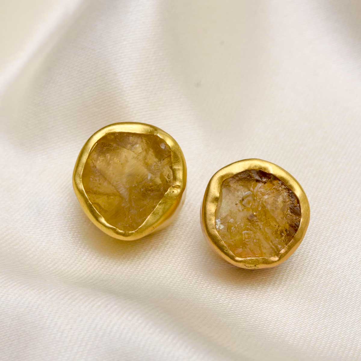 The Spirited Gold Stud Earrings with Citrine