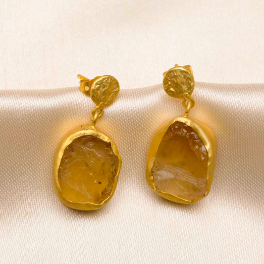 The Spirited One Gold Earrings withCitrine