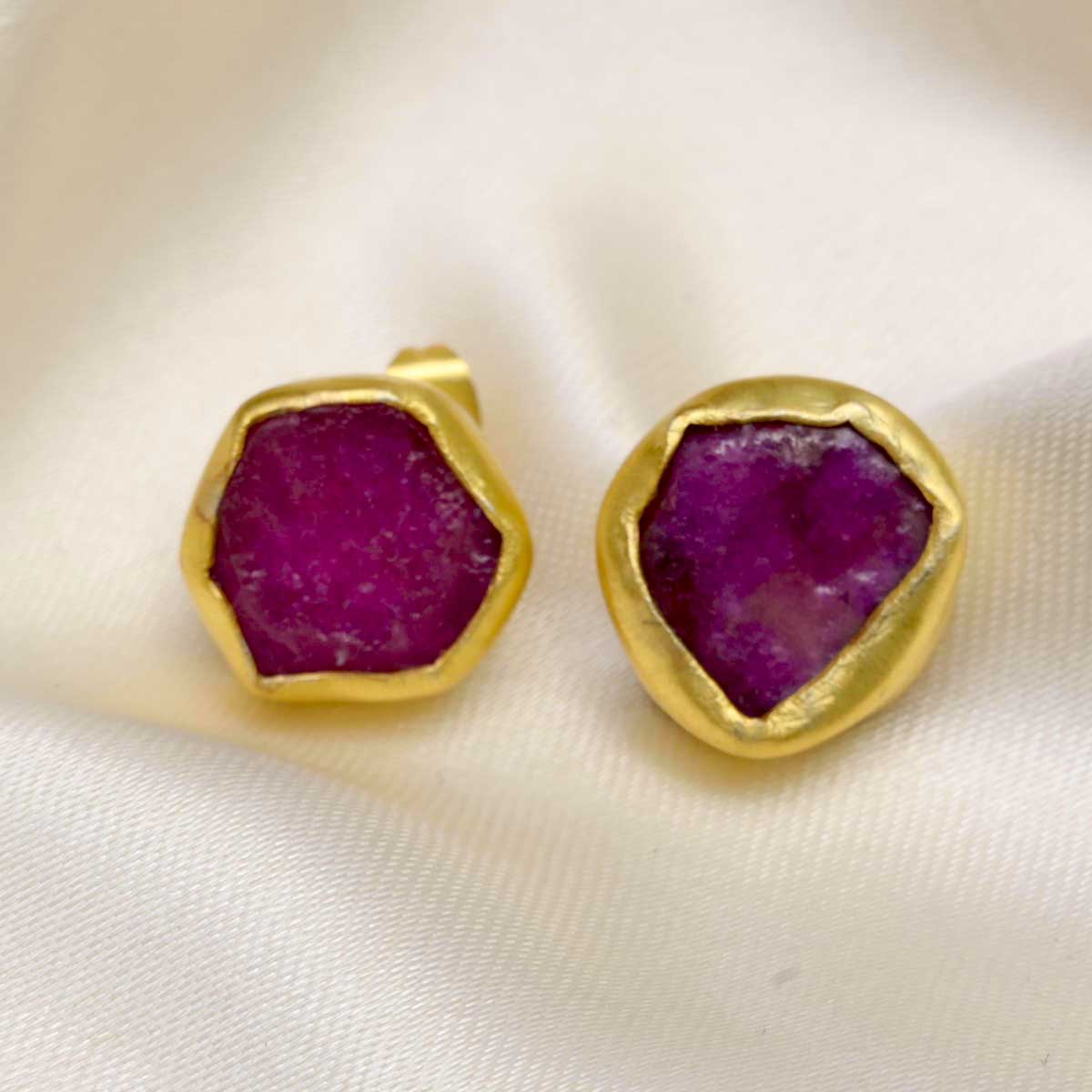 Ruby Gemstone Stud Earrings, 6mm Round Prong Set 925 Sterling Silver –  Kathy Bankston