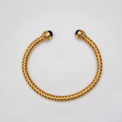 Twist of Style Gold Toned Amethyst Bracelet