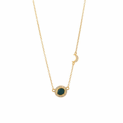 Rock Routine Green Chalcedony Necklace