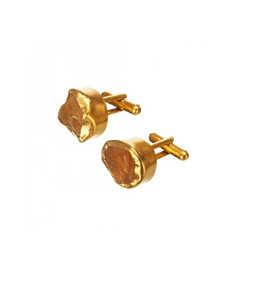 Cuff Links with Citrine