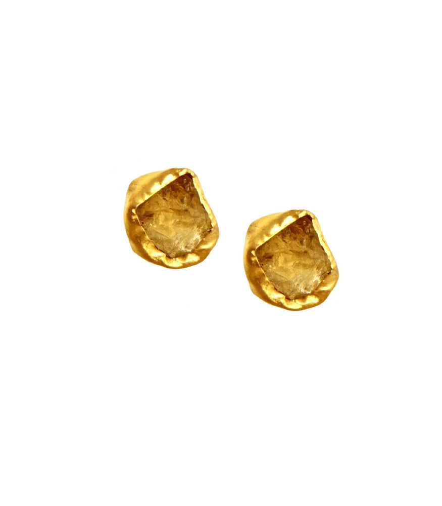 The Spirited Gold Stud Earrings with Citrine