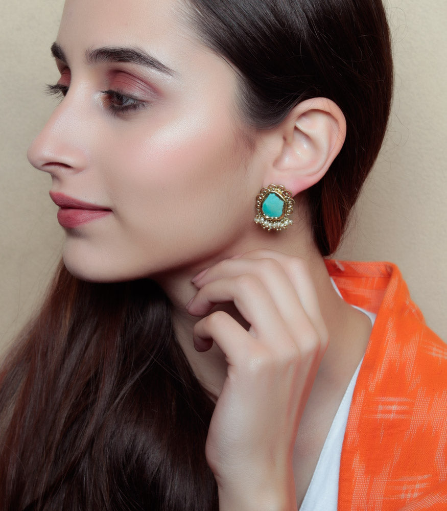 Pristine Play Turquoise Stud Earrings