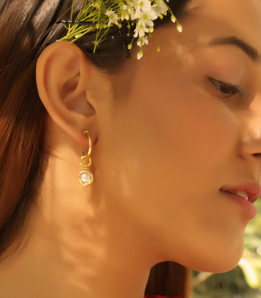 Hue Them White Earrings