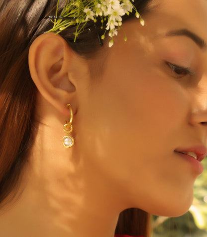 Hue Them White Earrings