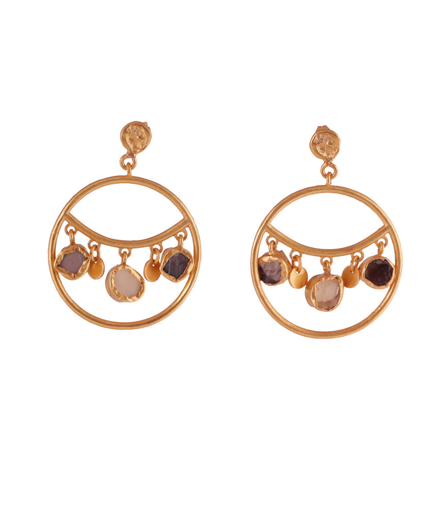 Circle and Stones Earrings
