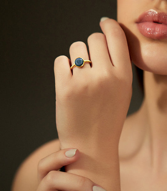 Blue Opal Healing Ring
